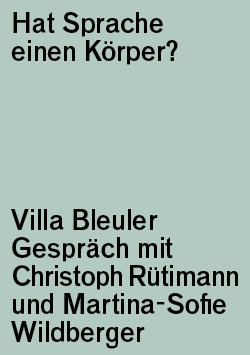 Villa Bleuler Gespräch: Christoph Rütimann und Martina-Sofie Wildberger