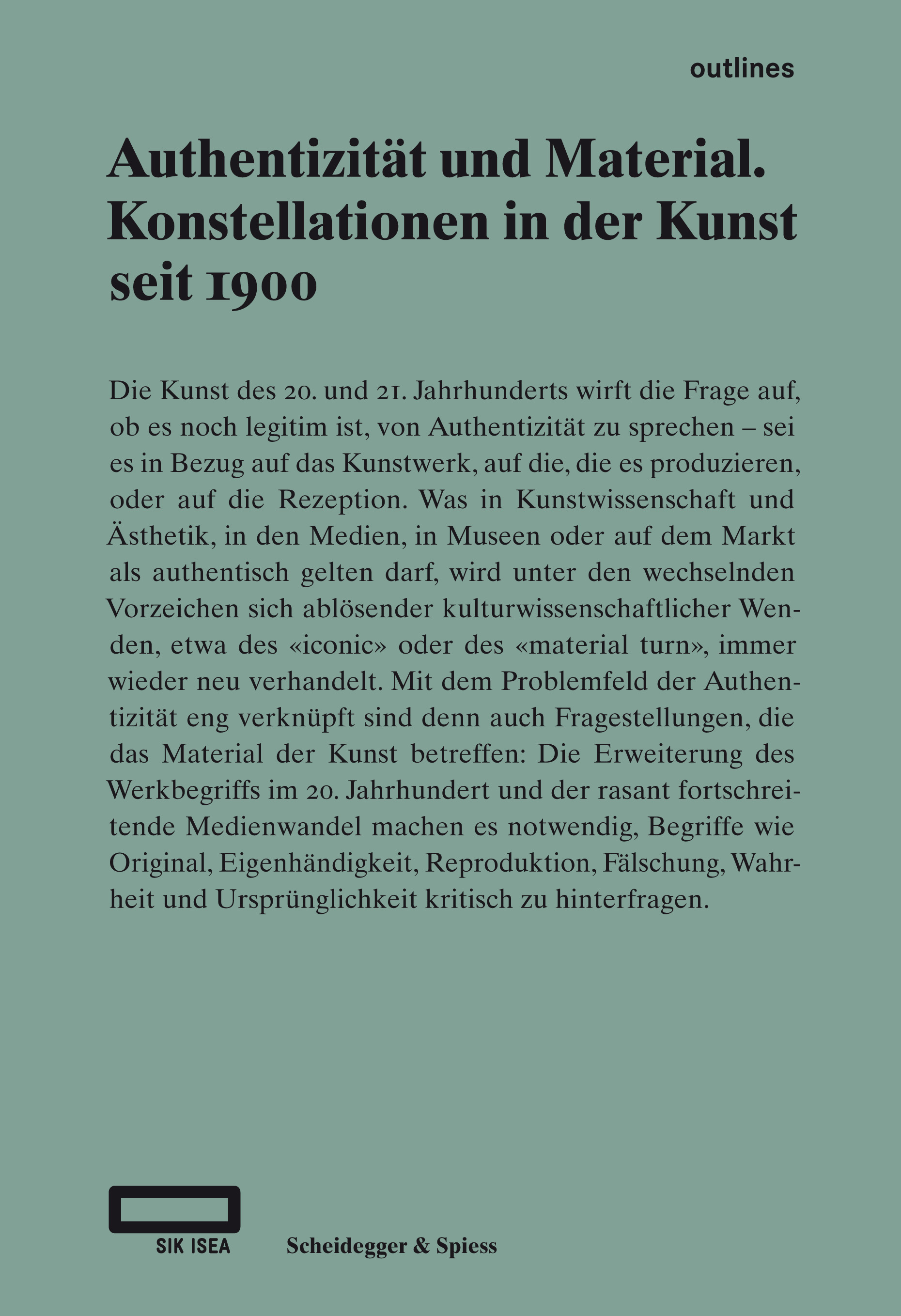 Authentizität und Material. Konstellationen in der Kunst seit 1900 20180350