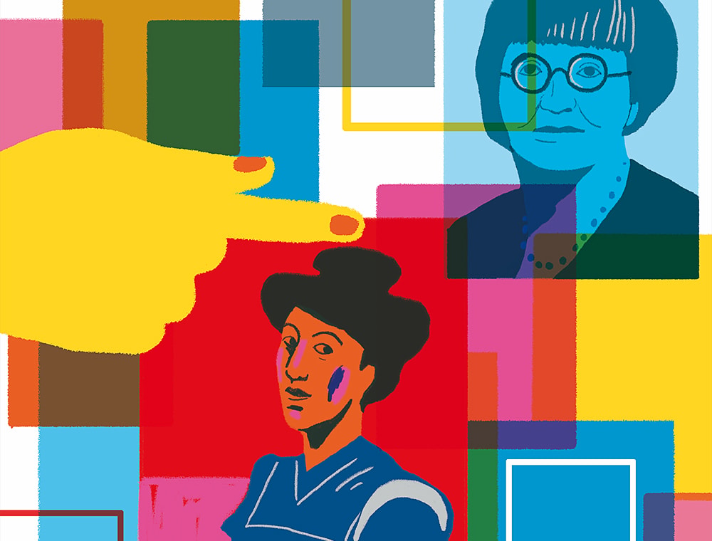 Carte postale SIKART : «Alice, Jean, Marguerite, et cetera», Illustration : Mirjana Farkas