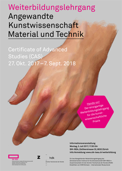 Neuer Weiterbildungslehrgang: Angewandte Kunstwissenschaft. Material und Technik