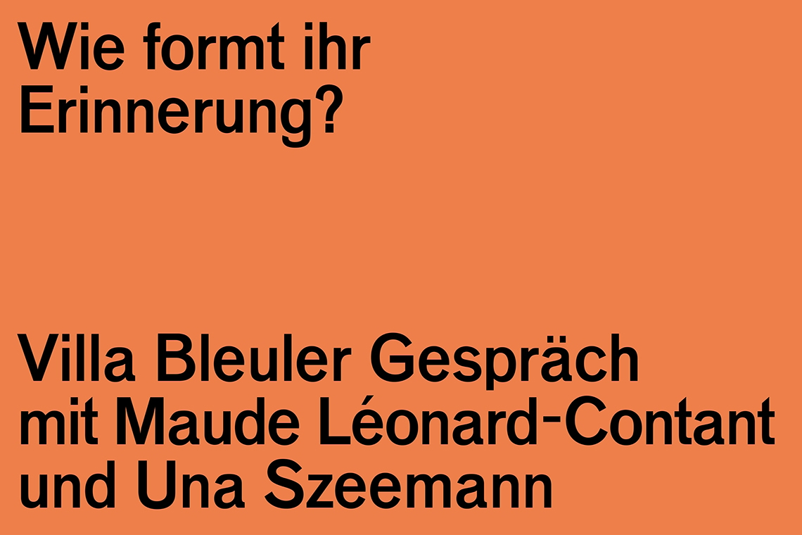 Villa Bleuler Gespräch: Léonard-Contant / Szeemann