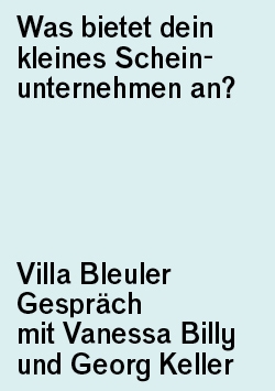 Villa Bleuler Gespräch: Vanessa Billy und Georg Keller