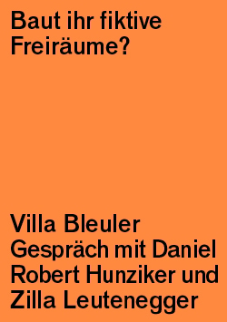 Villa Bleuler Gespräch: Robert Hunziker und Zilla Leutenegger