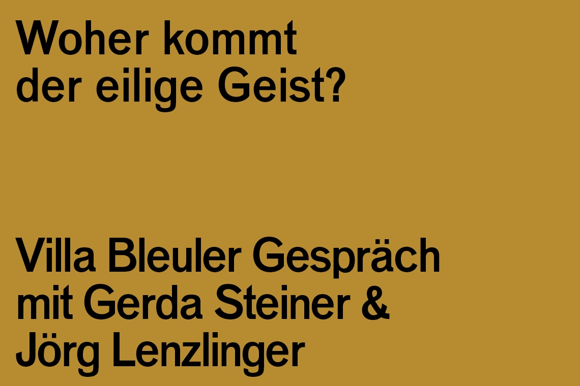 Villa Bleuler Gespräch: Steiner & Lenzlinger